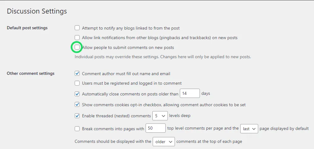 Allow people to submit comments on new post
