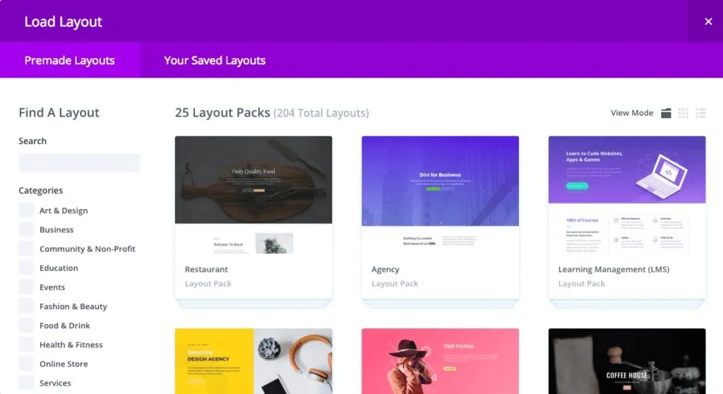 Divi Premade Layouts
