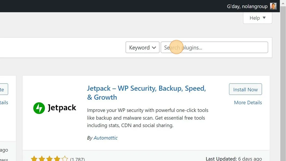 Search for Classic widgets plugin