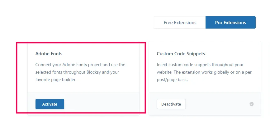 Adobe Fonts kit extension
