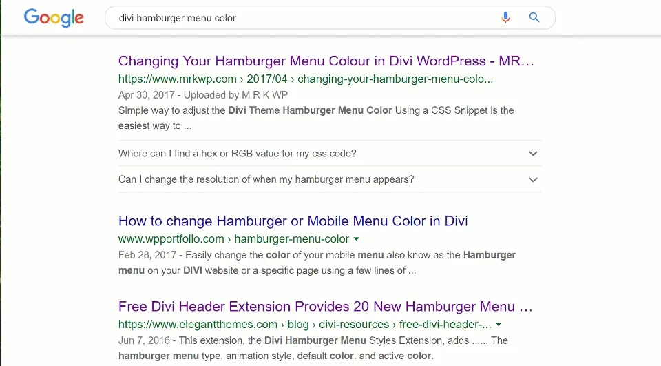 FAQ Rich Result example in Google Search