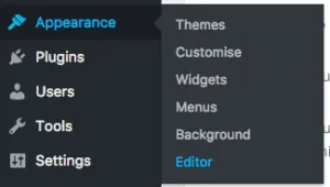 File Editor submenu item under Appearance