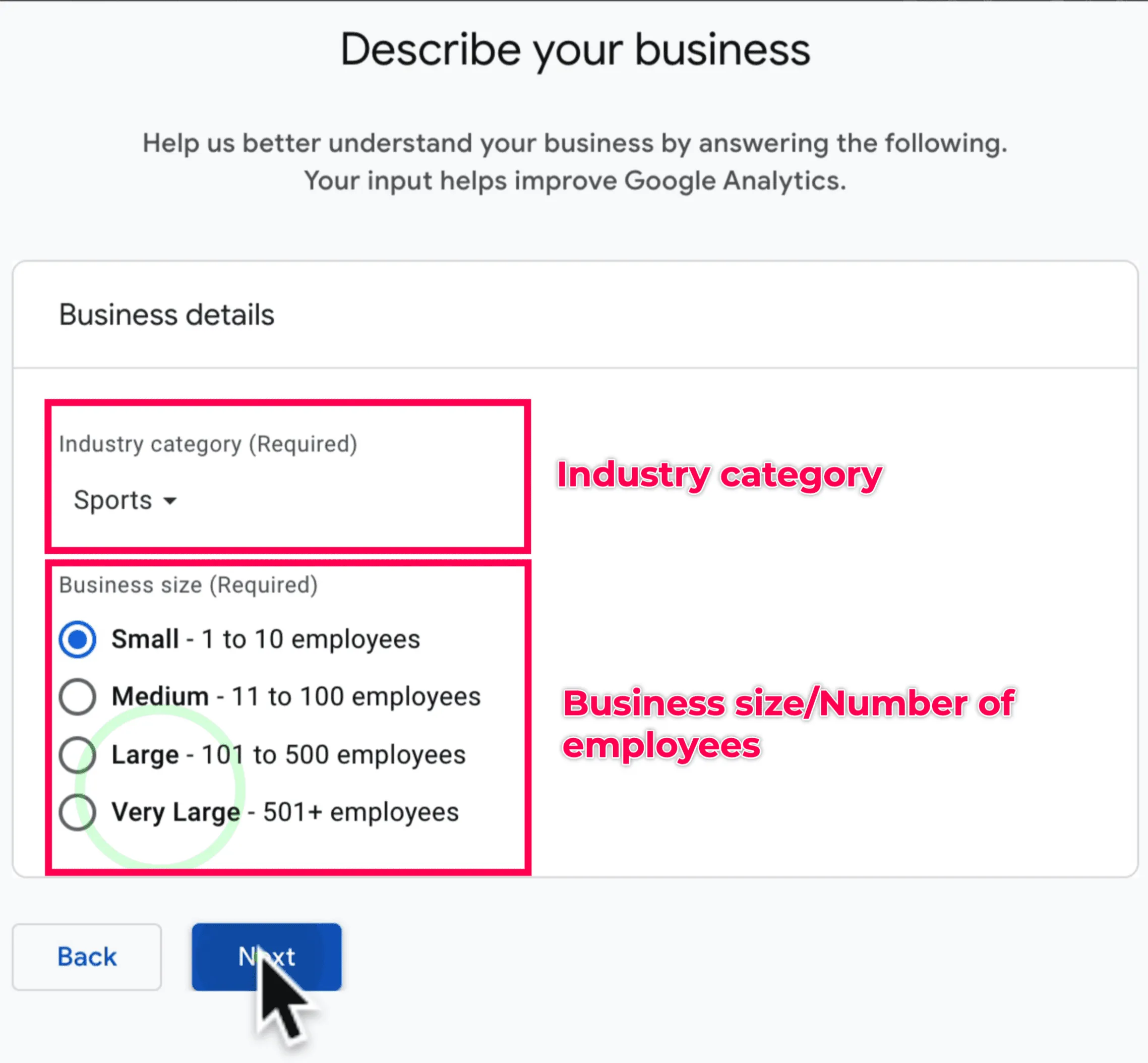 Business Details in GA4