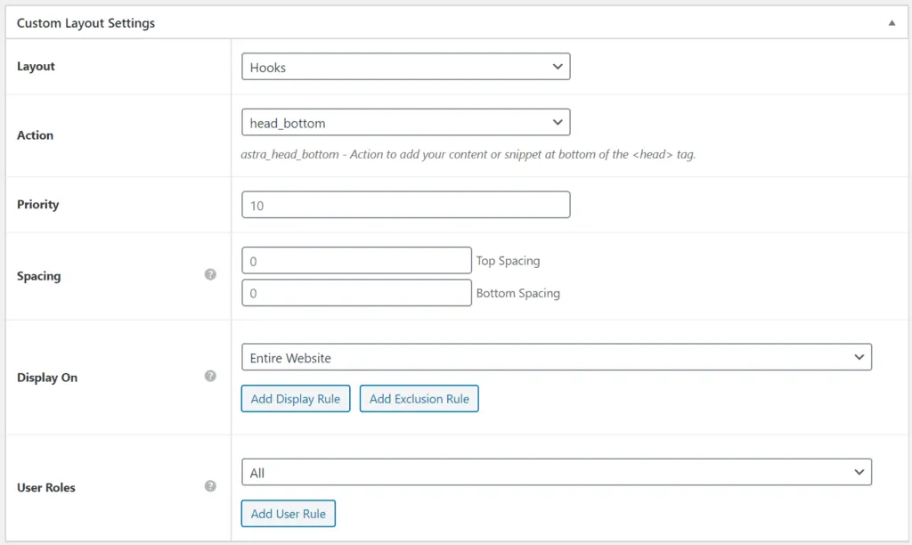 Custom Layout settings for HTML Theme Color