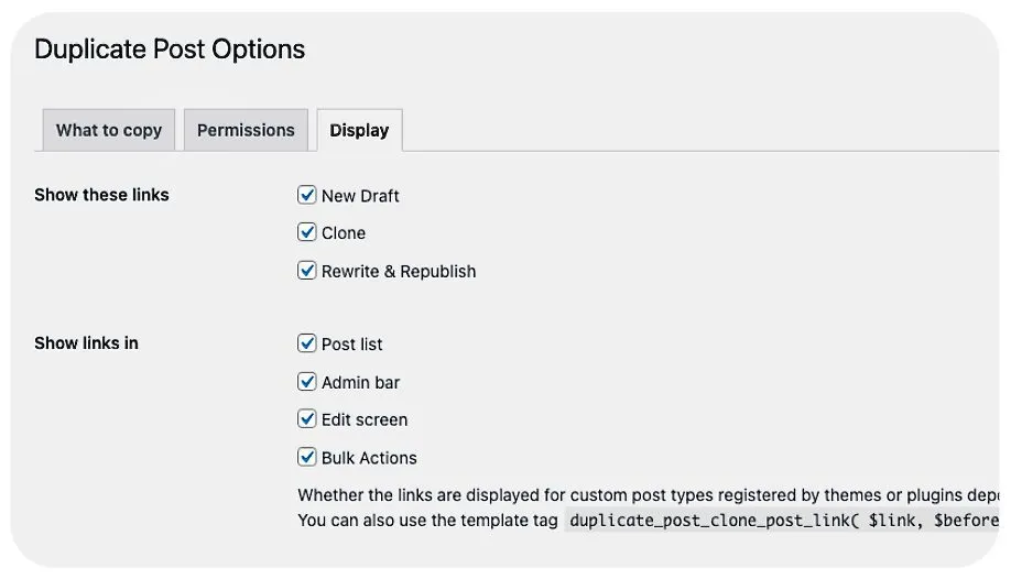 Display-Duplicate post option