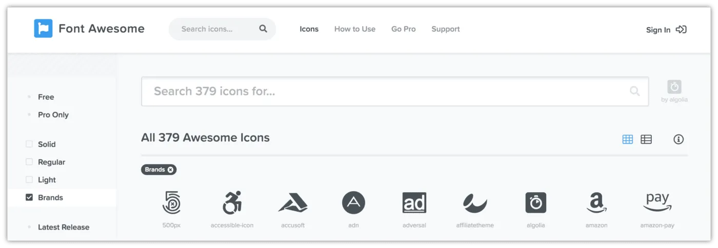 Font Awesome Brand Social Icons