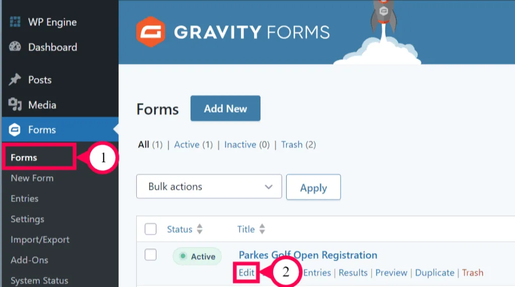 Go to Edit Gravity Form