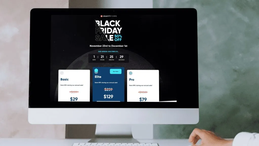 Gravity Forms Black Friday Offer Page