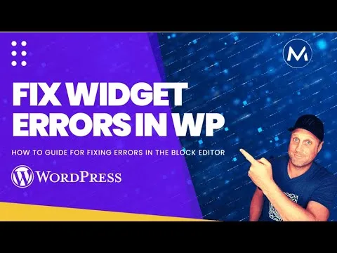 Fix errors in the Widget Screen of WordPress
