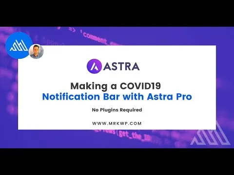How to make a notification bar in WP Astra without plugins