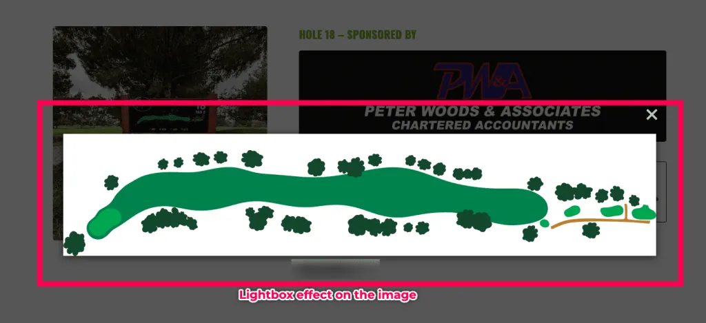 Lightbox effect applied on the image