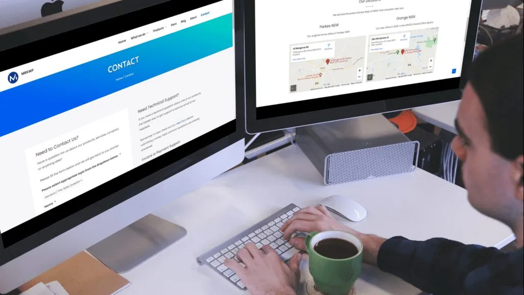 Contact pages on MRK WP website