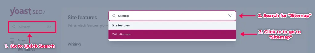 Navigate to the Yoast Sitemap feature.