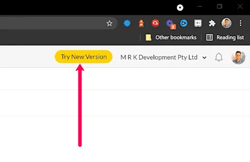 Click "Try new version" to go to the New Zoho One UI