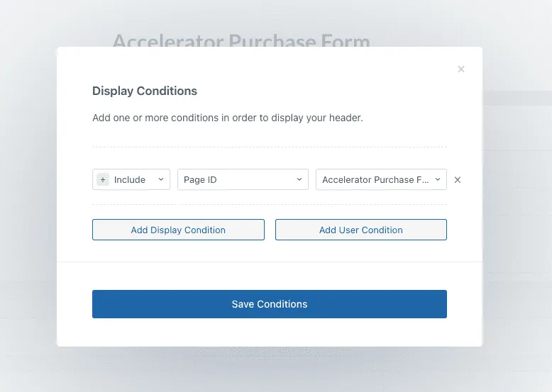 Set multiple conditional headers blocksy for the header.