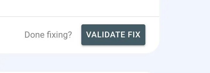 Validate Fix button Google Search Console.