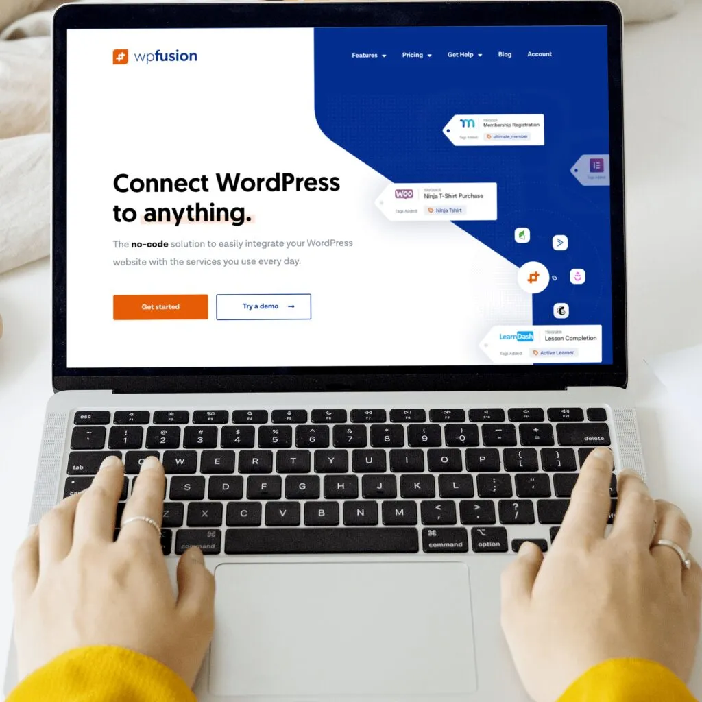 A person checkout out WP Fusion homepage