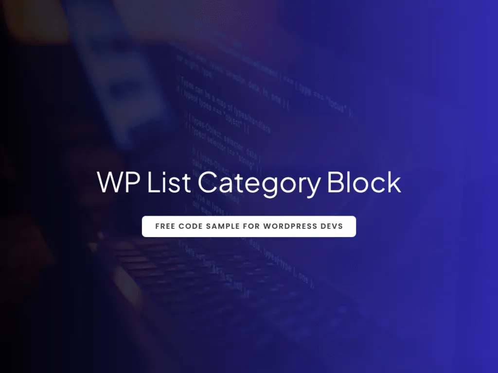 WP List Categories Block