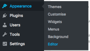 File Editor submenu item under Appearance