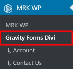 Gravity Forms sub-menu item