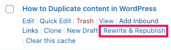 Rewrite and publish link Yoast Duplicate