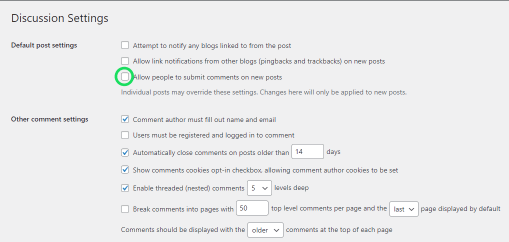 Allow people to submit comments on new post