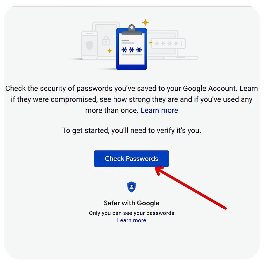Google Password Checker security