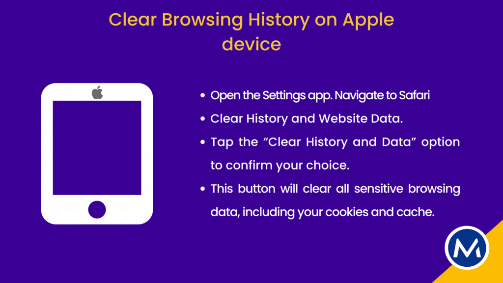 Clearing browsing history on Iphone/Ipad