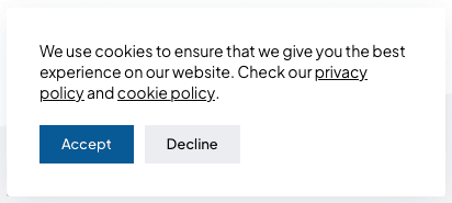 A pop requesting for consent to install cookies on a user's browser.