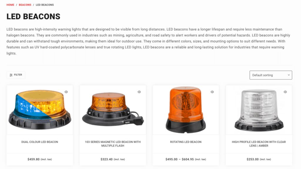Default sort order for Products on LED Beacon Page