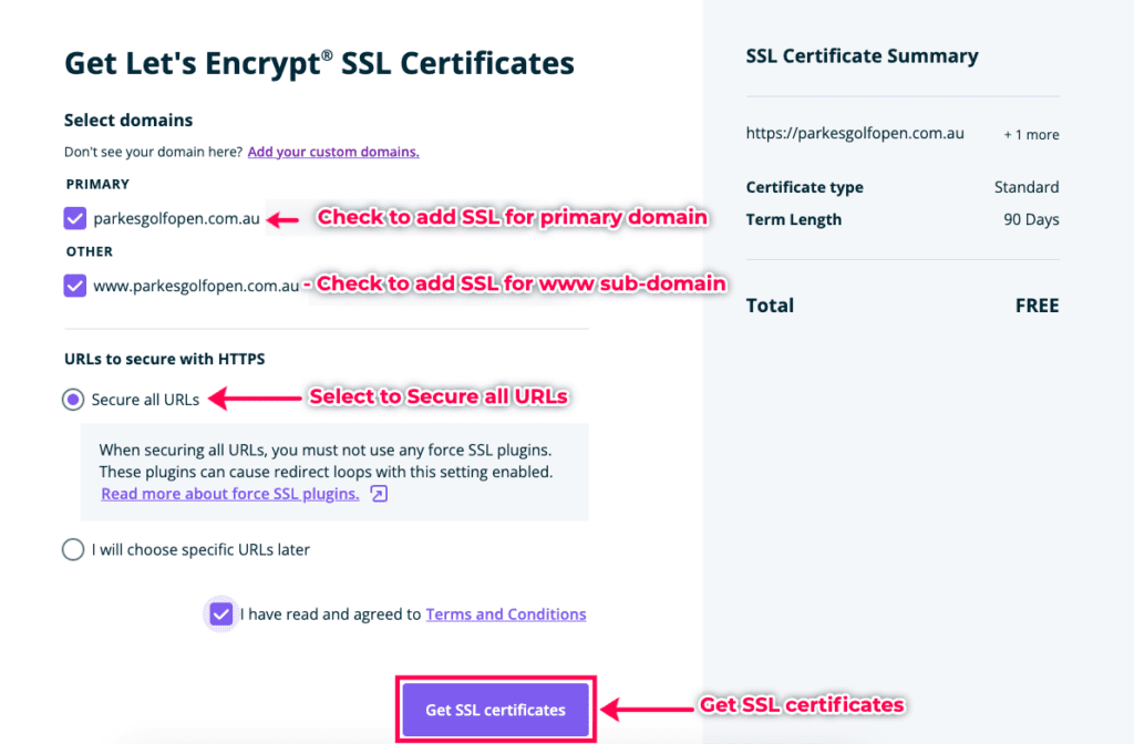 Fill in the WP Engine SSL form.