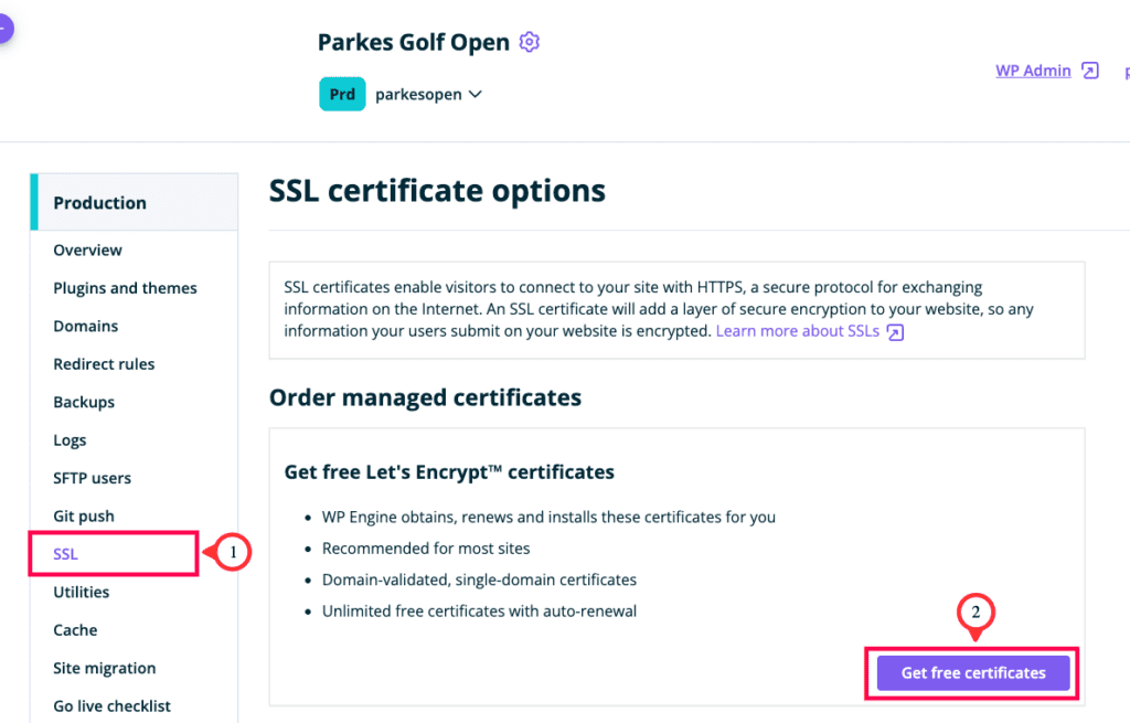 Go to "Get free certificates."