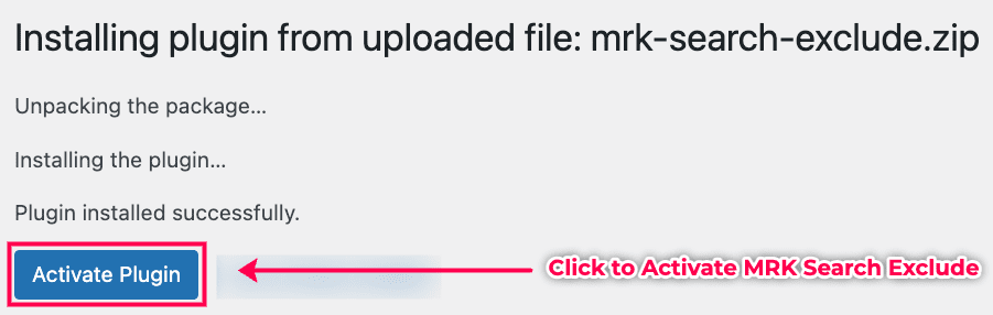 How to activate the MRK Search Exclude plugin