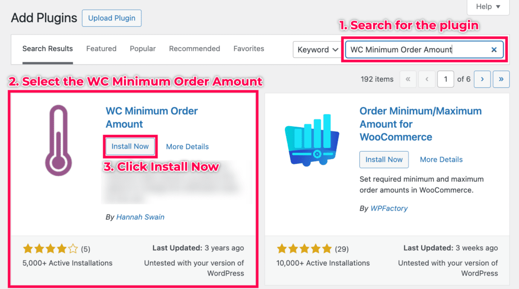 How to install the WC Minimum Order Amount plugin
