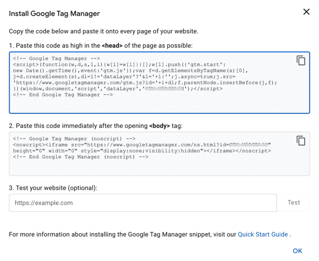 Google Tag Manager scripts
