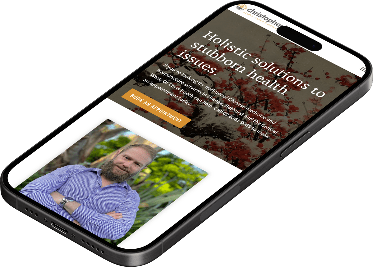 Christopher Booth Website Phone Mockup