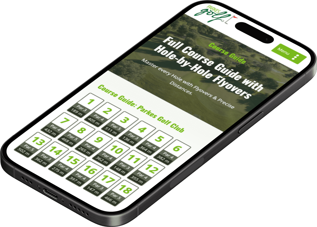 Parkes Golf Club smart phone mockup