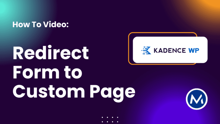 How to Redirect a Form Submit to a Custom Page.